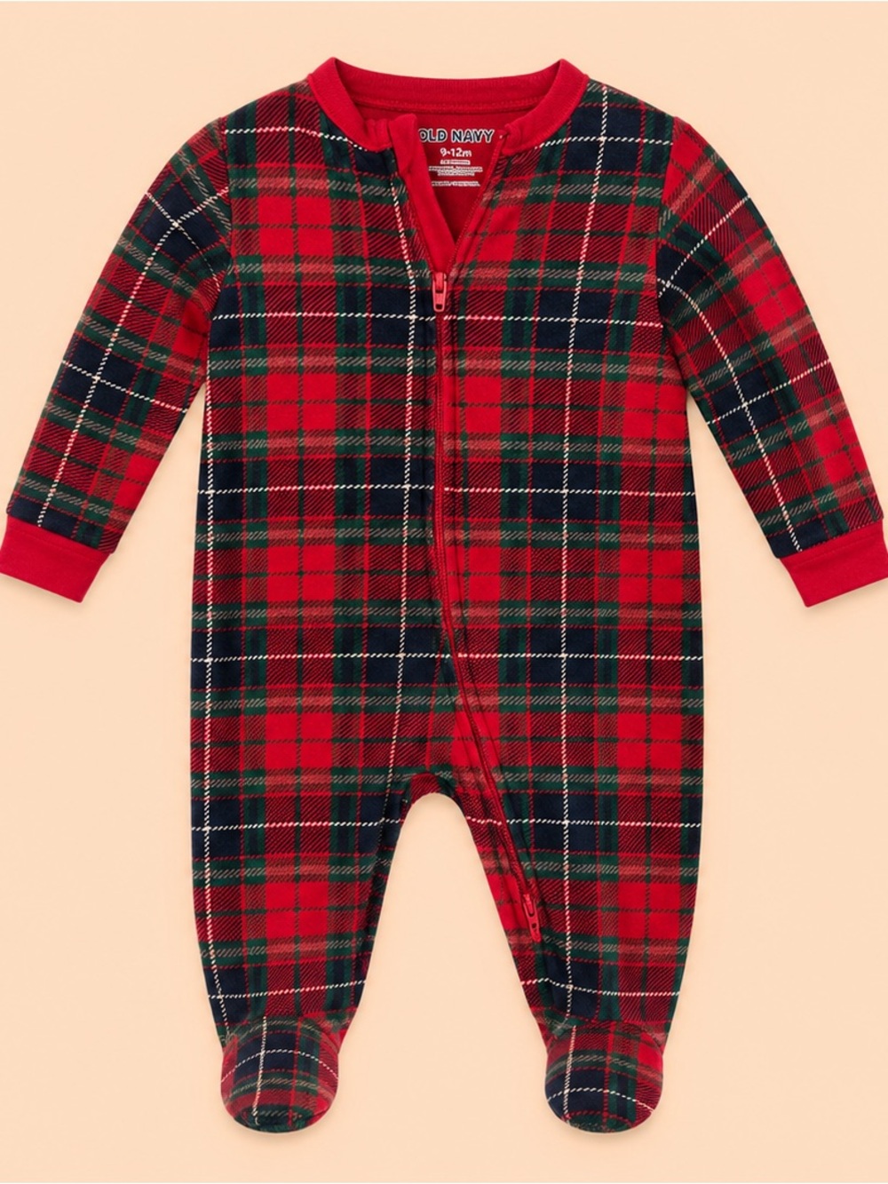 🐻 OLD NAVY PLAID FOOTED SLEEPER